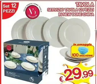 Satur Servizio Tavola 12 Pezzi In New Bone China offerta