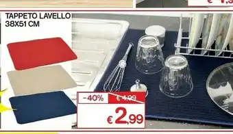Satur Tappeto Lavello 38x51cm offerta