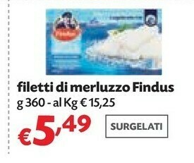 Pam Findus Filetti di merluzzo offerta