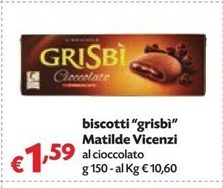 Pam Matilde Vicenzi Grisbì Cioccolato 150 G(ml) offerta
