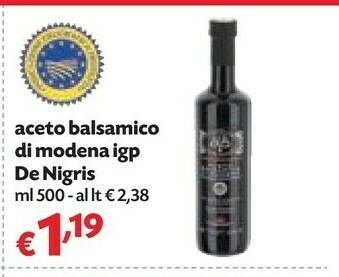Pam De nigris Aceto Balsamico Di Modena IGP 500 G(ml) offerta