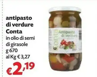 Pam Conta Antipasto Di Verdure In Olio Di Semi Di Girasole offerta