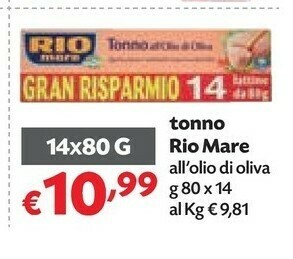 Pam Rio Mare Tonno Rio mare offerta