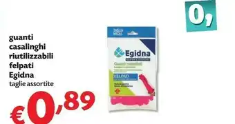 Pam Egidna Guanti Casalinghi Riutilizzabili Felpati offerta