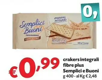 Pam Semplici e buoni Semplici E Buoni Crakers Integrali offerta