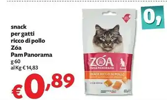 Pam Pam Panorama Snack Per Gatti Ricco Di Pollo Zóa offerta