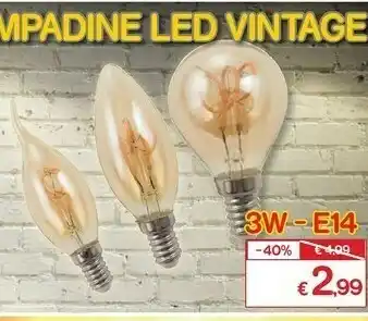 Satur Lampadine Led Vintage 3W-E14 offerta