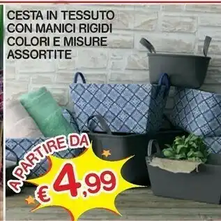 Satur Cesta In Tessuto Con Manici Rigidi Colori E Misure offerta