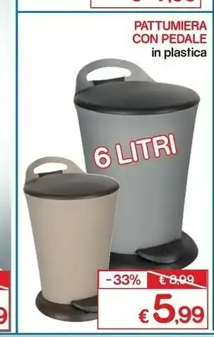 Satur Pattumiera Con Pedale In Plastica offerta
