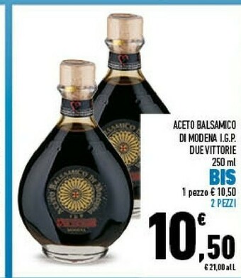 Conad Due vittorie Aceto Balsamico Di Modena IGP 250 G(ml) offerta