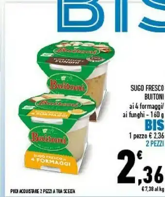 Conad Buitoni Sugo Fresco Ai 4 Formaggi offerta