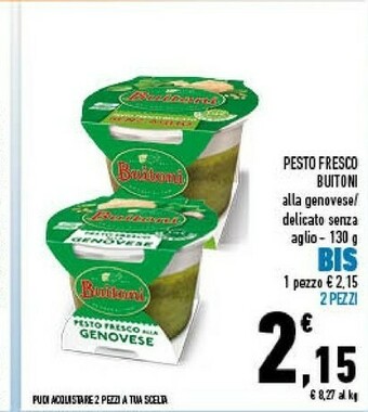 Conad Buitoni Pesto Fresco Alla Genovese 130 G(ml) offerta