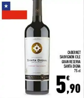 Conad Santa Digna Cabernet Sauvignon Cile Gran Reserva offerta