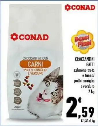 Conad Conad Croccantini Con Carni Gatti offerta