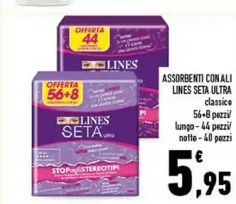Conad Lines Assorbenti Con Ali Seta Ultra Classico 64 Pezzi offerta