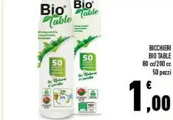 Conad Bio Table Bicchieri 80 Cc/ 200 Cc 50 Pezzi offerta