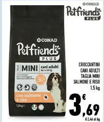 Conad Conad Petfriends Plus Croccantini Cani Adulti Taglia Mini Salmone E Riso offerta
