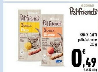 Conad Conad Snack Gatti offerta