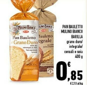 Conad Mulino Bianco Pan Bauletto Al Grano Duro 400 G(ml) offerta