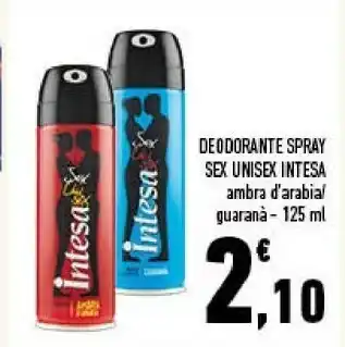 Conad Intesa Deodorante Spray Sex Unisex offerta