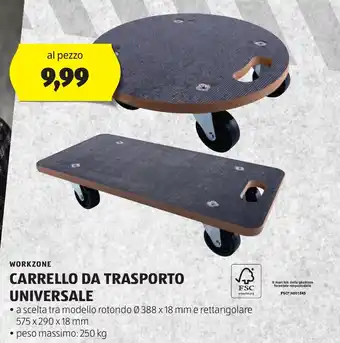 ALDI WORKZONE CARRELLO DA TRASPORTO UNIVERSALE offerta
