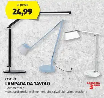 ALDI CASALUX LAMPADA DA TAVOLO offerta