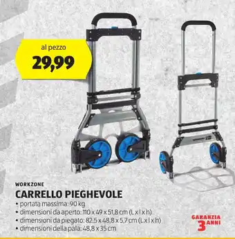 ALDI WORKZONE CARRELLO PIEGHEVOLE offerta