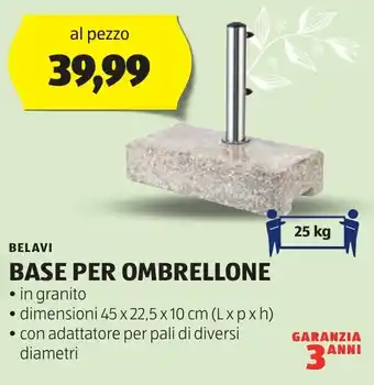 ALDI BELAVI BASE PER OMBRELLONE offerta