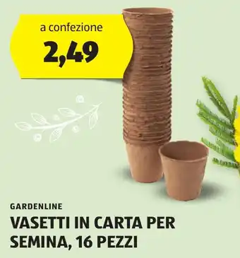 ALDI GARDENLINE VASETTI IN CARTA PER SEMINA, 16 PEZZI offerta