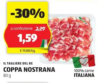 ALDI IL TAGLIERE DEL RE COPPA NOSTRANA 80 g offerta