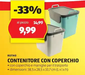 ALDI ROTHO CONTENITORE CON COPERCHIO offerta