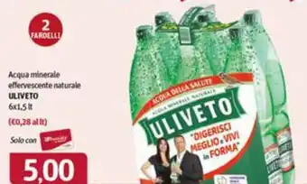 Futura Supermercati Acqua minerale effervescente naturale ULIVETO 6x1,5 lt offerta