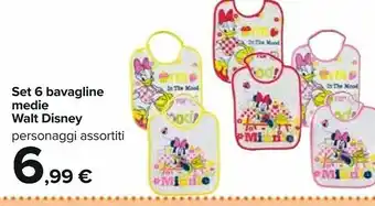 Carrefour Disney Set 6 Bavagline Medie Walt offerta