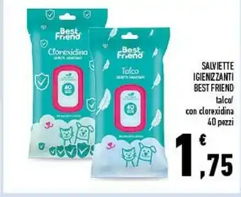 Best Friend Salviette Igienizzanti Talco/ Con Clorexidina