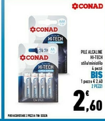 Conad Conad Pile Alcaline Hi-tech offerta