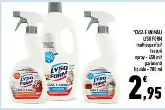 Conad Lysoform Casa E Animali Multisuperfici/ Tessuti Spray/ Pavimenti Liquido offerta