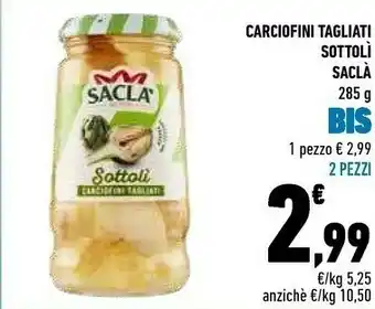 Conad Saclà Carciofini sott'olio offerta