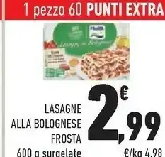 Conad Frosta Lasagne Alla Bolognese offerta