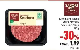 Conad Conad Sapori & Idee Hamburger Di Bovino Adulto Scottona offerta