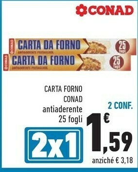 Conad Carta forno offerta