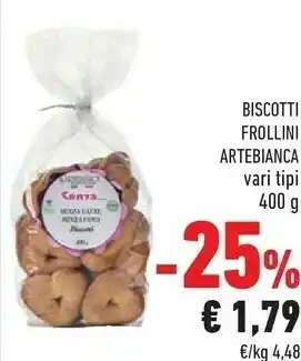 Conad Artebianca Biscotti offerta