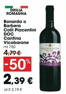 Carrefour Market Cantina Vicobarone Bonarda O Barbera Colli Piacentini Doc offerta