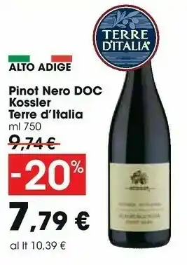 Carrefour Terre d'Italia Pinot Nere Doc Kossler offerta