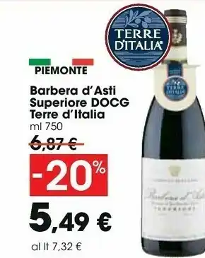 Carrefour Terre d'Italia Barbera D'Asti Superiore DOCG offerta
