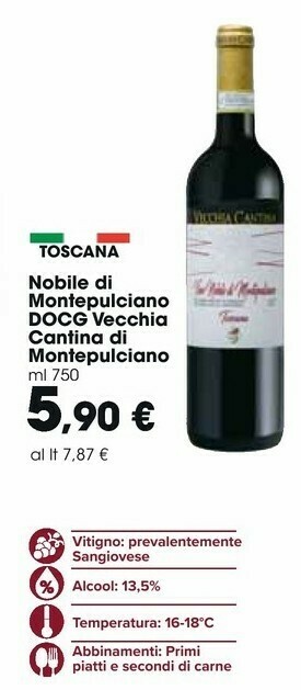 Carrefour Market Vecchia cantina Cantina Montepulciano Nobile Di Montepulciano Docg offerta