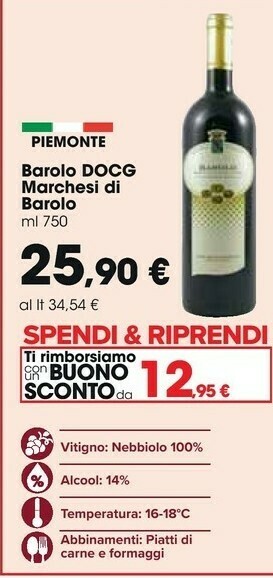 Carrefour Market Marchesi di barolo Barolo 750 G(ml) offerta