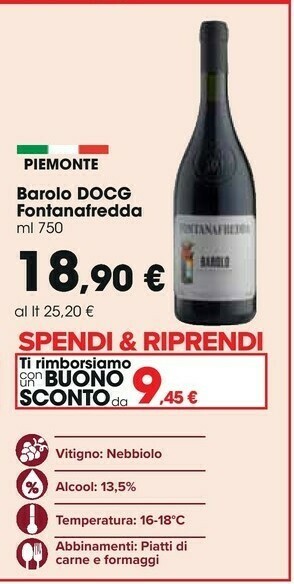 Carrefour Market Fontanafredda Barolo DOCG offerta