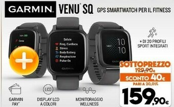 Expert Garmin Venu SQ LCD 3,3 Cm (1.3") Grigio GPS (satellitare) offerta