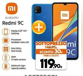 Expert Xiaomi Redmi 9C 16,6 Cm (6.53") Doppia SIM Android 10.0 4G Micro-USB 3 GB 64 GB 5000 MAh Blu offerta
