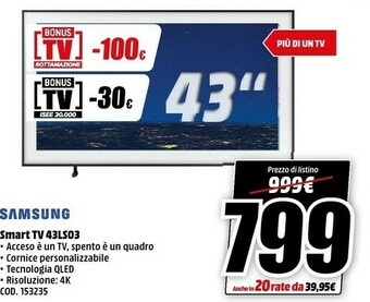 MediaWorld Samsung  Tv offerta